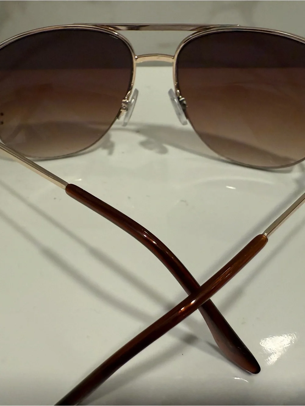 Brown Aviator Sunglasses - Classic Metal Frame